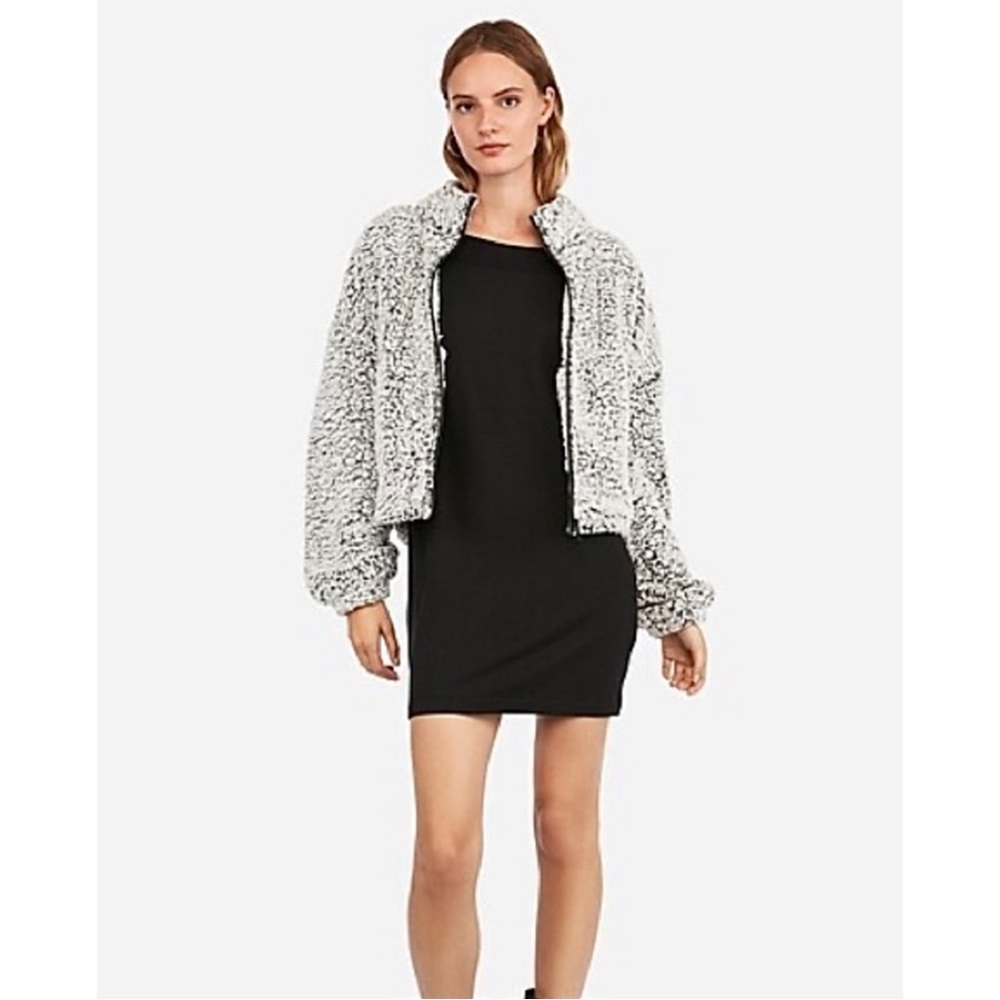 EXPRESS Sherpa Fleece Full Zip Sweatshirt